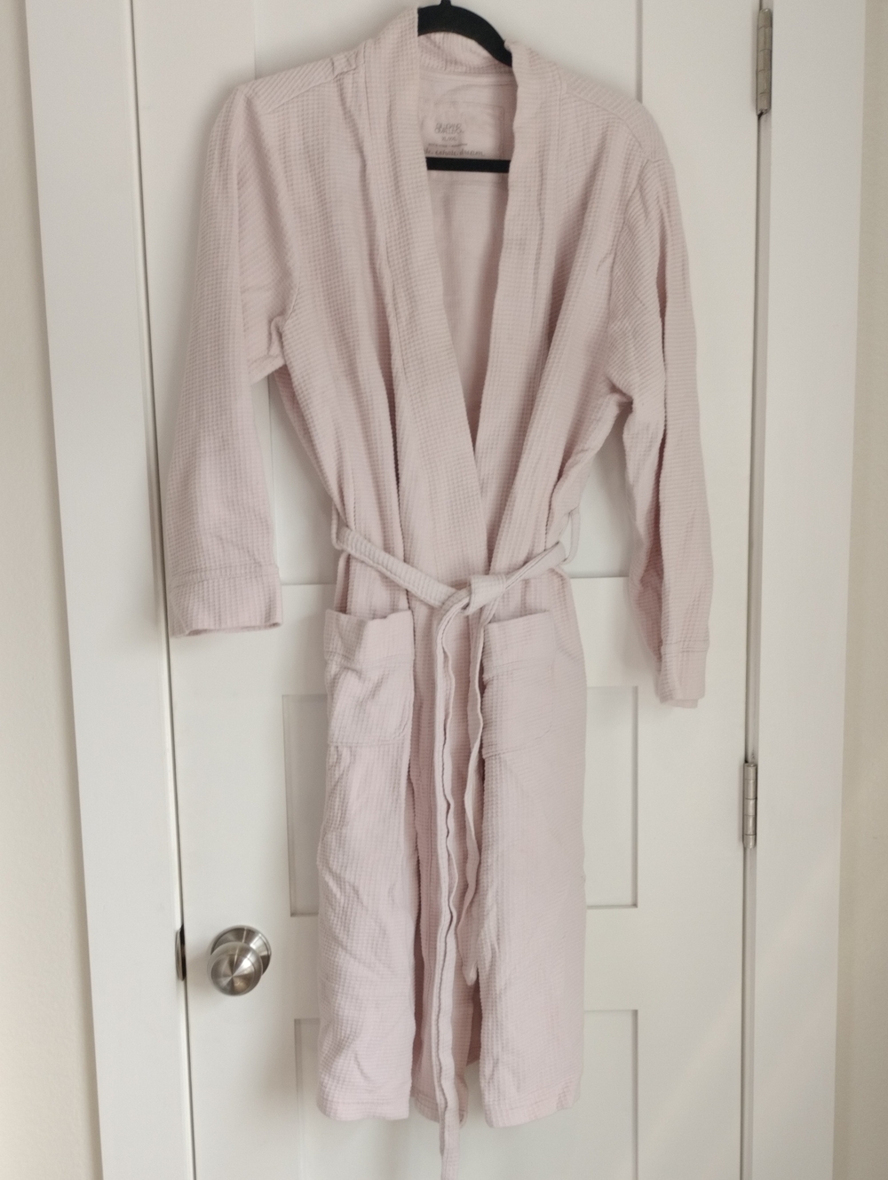 Gilligan & O'Malley Pale Pink Waffle Robe with Pockets